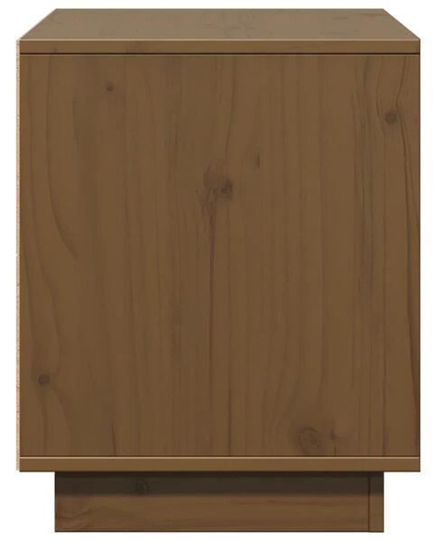 Mézbarna tömör fenyőfa TV-szekrény 74x35x44 cm