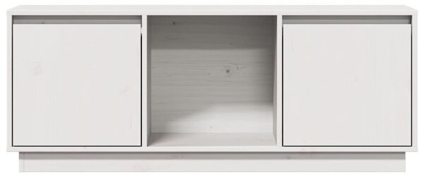 Fehér tömör fenyőfa TV-szekrény 110,5x35x44 cm