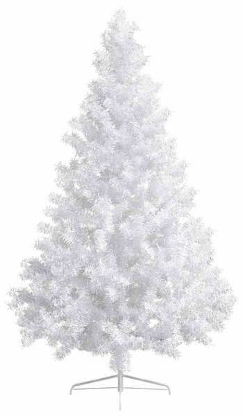 Fehér megvilágított fél műkarácsonyfa gömb szettel 210 cm