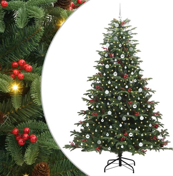 Mű karácsonyfa 300 LED-del Zöld 240 cm PVC és Fém és Műanyag