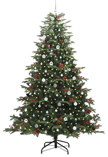 Mű karácsonyfa 300 LED-del Zöld 240 cm PVC és Fém és Műanyag