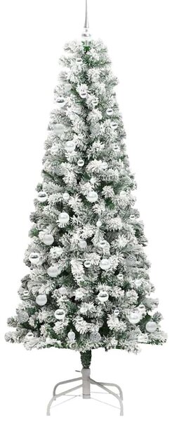 Műanyag Hajtogatós Karácsonyfa 300 LED-del Zöld és Fehér 210 cm