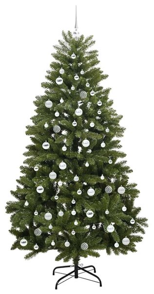 Mű karácsonyfa 210 cm 300 LED Meleg fehér PVC és Acél Zöld