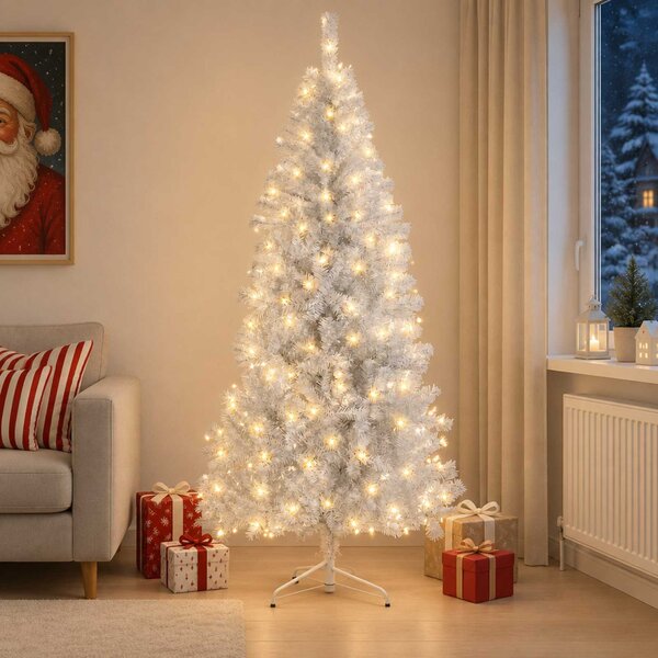 Műanyag Hajtogatós Karácsonyfa 210 cm 300 LED Meleg fehér