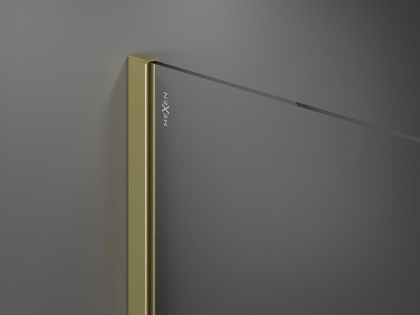 Mexen Kioto zuhanyfal Walk-in 80 x 200 cm, fekete minta 8 mm, arany kefélt - 800-080-101-55-78