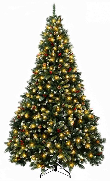 Műanyag Hajtogatós Karácsonyfa 210 cm 300 LED Meleg fehér