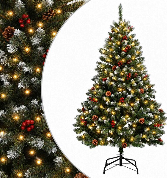 Műanyag Hajtogatós Karácsonyfa 120 cm 150 LED Meleg fehér acél