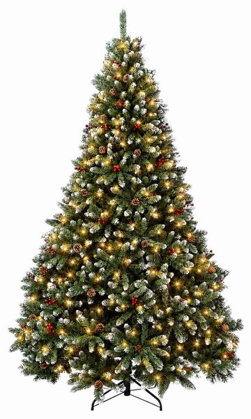 Műkarácsonyfa behajtható ágakkal 240 cm 600 LED Meleg fehér