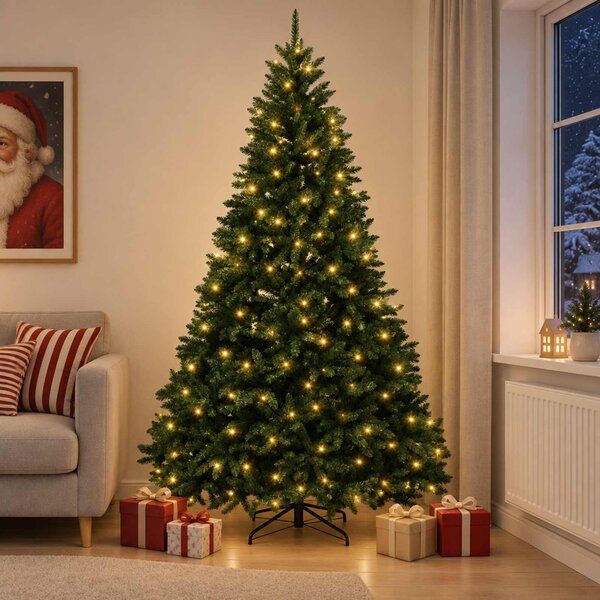 Műanyag Hajtogatós Karácsonyfa 240 cm 300 LED Meleg fehér