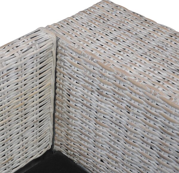 2 személyes szürke természetes rattan kanapé párnával