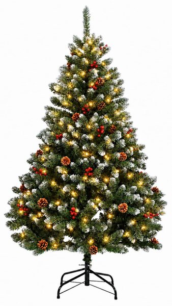 Műanyag Hajtogatós Karácsonyfa 120 cm 150 LED Meleg fehér acél