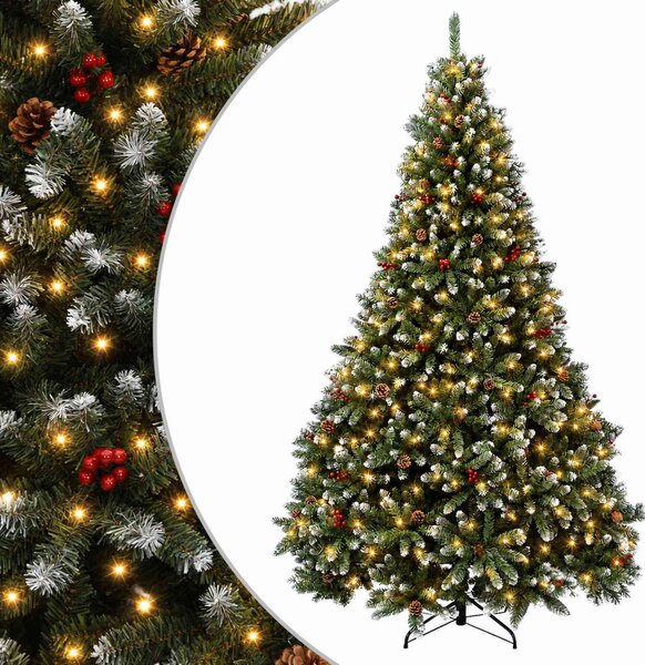 Műkarácsonyfa behajtható ágakkal 240 cm 600 LED Meleg fehér