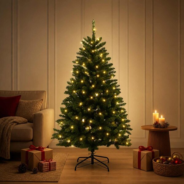 Műanyag Hajtogatós Karácsonyfa 180 cm 300 LED Meleg fehér