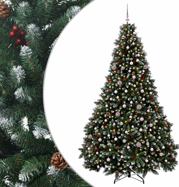 Zöld műkarácsonyfa gömbökkel 300 cm 600 LED Meleg fehér