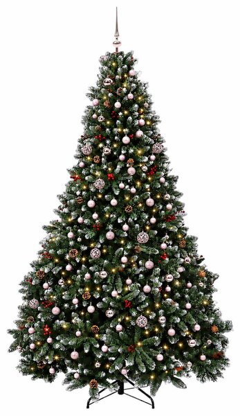 Zöld műkarácsonyfa gömbökkel 300 cm 600 LED Meleg fehér
