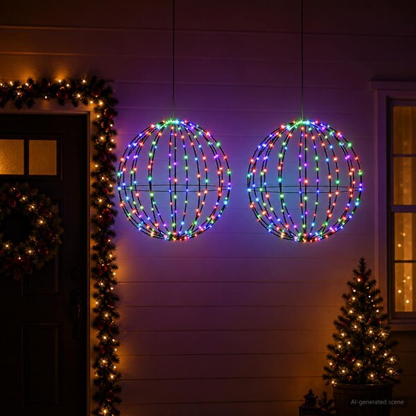 Karácsonyi csúcsdísz világítás 2 db 192 LED RGB