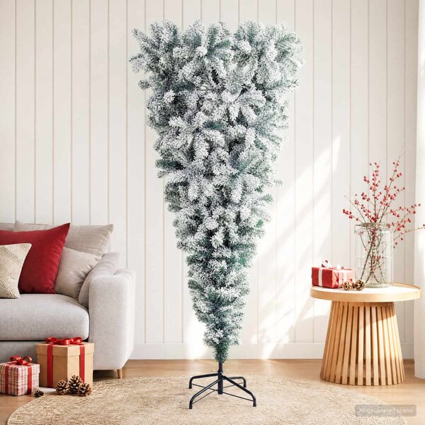 Fejjel lefelé fordított műkarácsonyfa 180 cm PVC és Acél