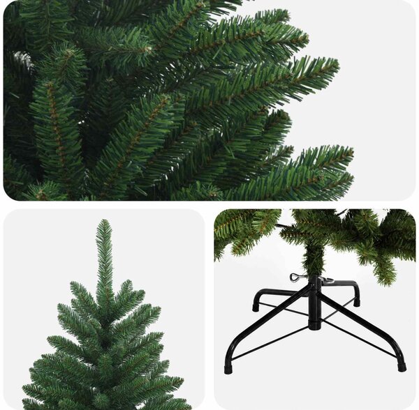 Műanyag Hajtogatós Karácsonyfa 180 cm PVC Közepes Zöld