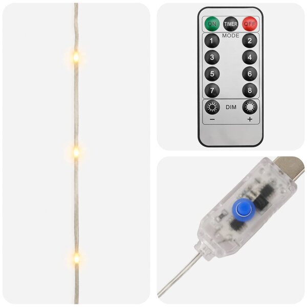 Fényfüzérek 150 LED Meleg fehér 15 m