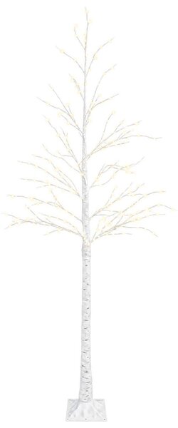 Nyírfa karácsonyfa Fehér 25 x 25 x 210 cm Műanyag 406 LED