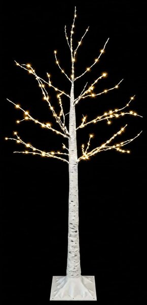 Nyírfa karácsonyfa Fehér 22 x 22 x 120 cm Műanyag 174 LED