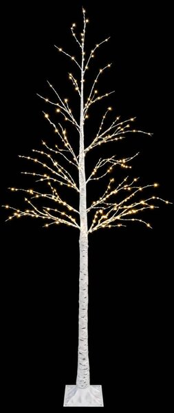 Nyírfa karácsonyfa Fehér 25 x 25 x 210 cm Műanyag 406 LED