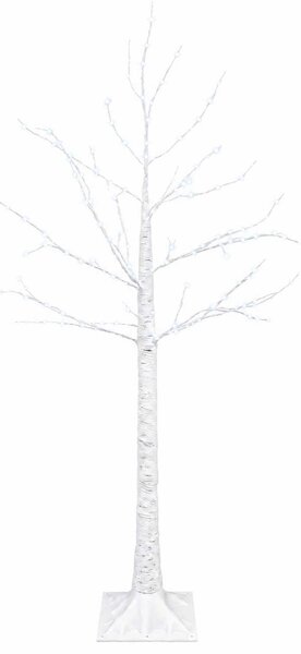 Nyírfa karácsonyfa Fehér 22 x 22 x 120 cm Műanyag 174 LED