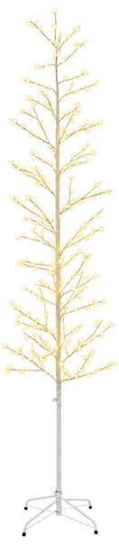 Karácsonyi LED-es nyírfa Fehér 47 x 240 cm Acél 675 LED