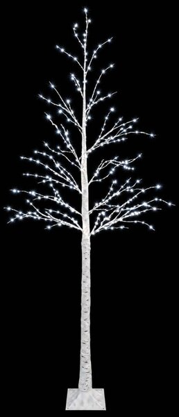 Nyírfa karácsonyfa Fehér 25 x 25 x 210 cm Műanyag 406 LED