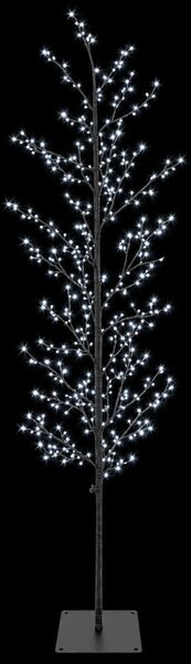 Karácsonyi LED-es nyírfa Fekete 180 cm Acél 459 LED