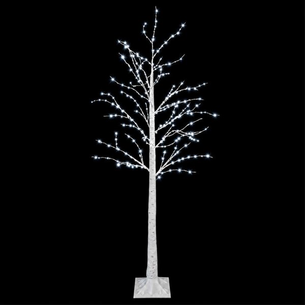 Nyírfa karácsonyfa Fehér 22 x 22 x 180 cm Műanyag 319 LED