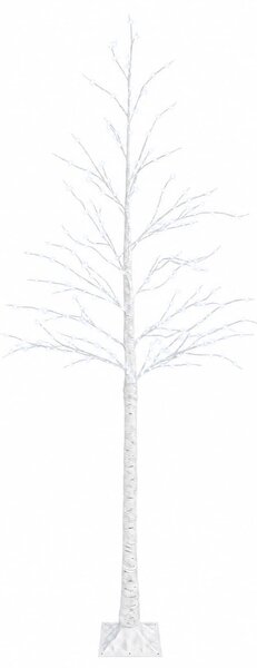 Nyírfa karácsonyfa Fehér 25 x 25 x 210 cm Műanyag 406 LED