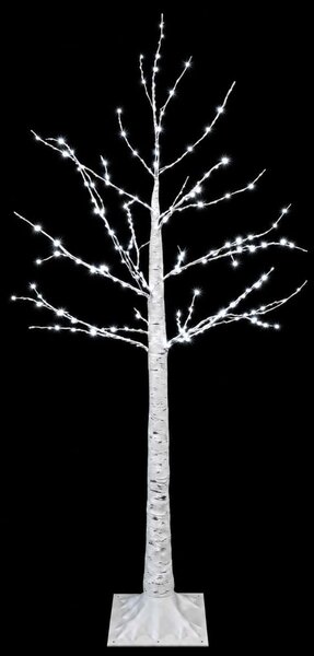 Nyírfa karácsonyfa Fehér 22 x 22 x 120 cm Műanyag 174 LED
