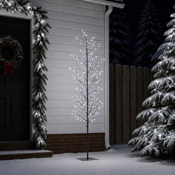 Karácsonyi LED-es nyírfa Fekete 180 cm Acél 459 LED