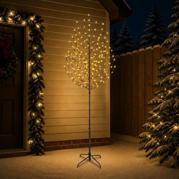 LED Karácsonyi Fenyő Fekete 47 x 240 cm Acél 220 LED