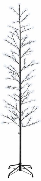Karácsonyi LED-es nyírfa Fekete 47 x 240 cm Acél 675 LED