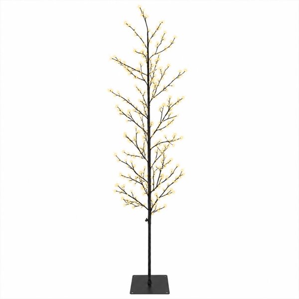 Karácsonyi LED-es nyírfa Fekete 20 x 20 x 180 cm Acél 459 LED