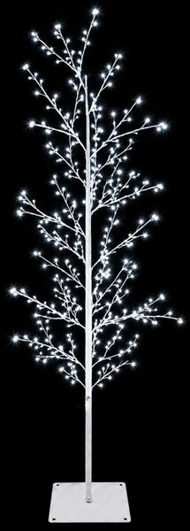 Karácsonyi LED-es nyírfa Fehér 150 cm Acél 360 LED