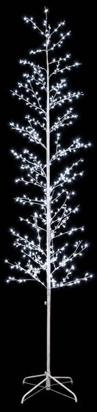 Karácsonyi LED-es nyírfa Fehér 47 x 240 cm Acél 675 LED