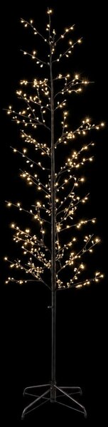 Karácsonyi LED-es nyírfa Fekete 47 x 210 cm Acél 567 LED