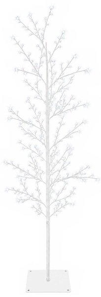 Karácsonyi LED-es nyírfa Fehér 150 cm Acél 360 LED