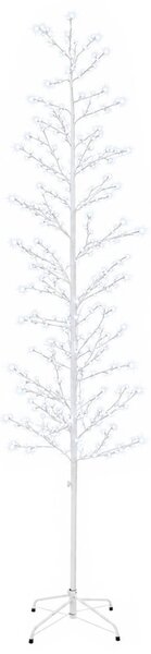 Karácsonyi LED-es nyírfa Fehér 47 x 240 cm Acél 675 LED