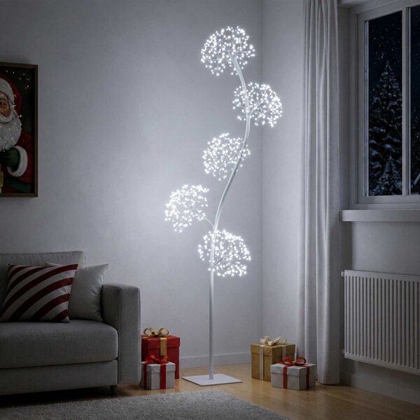 S-alakú LED-es karácsonyfa Fehér 20 x 20 x 175 cm Acél 840 LED