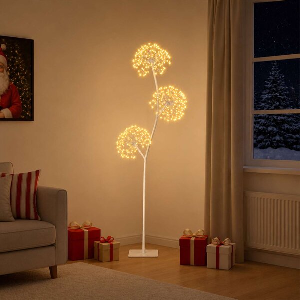 S-alakú LED-es karácsonyfa Fehér 18 x 18 x 120 cm Acél 504 LED