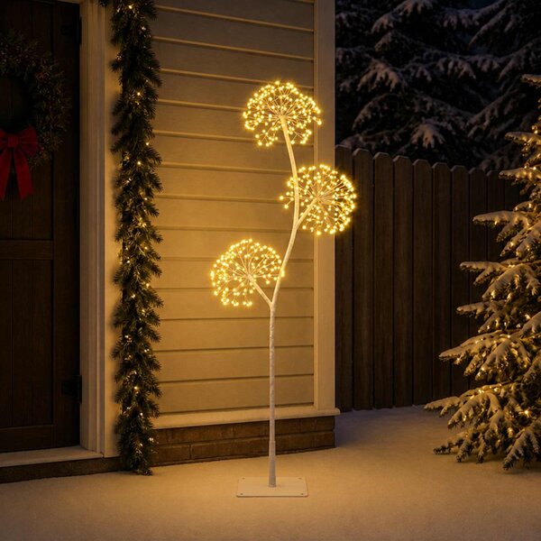 S-alakú LED-es karácsonyfa Fehér 18 x 18 x 120 cm Acél 504 LED