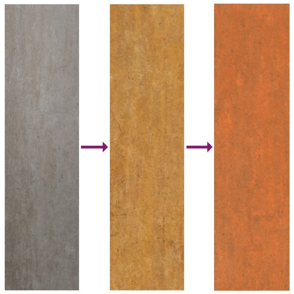 Rozsda színű corten acél kerti magaságyás 400 x 80 x 77 cm