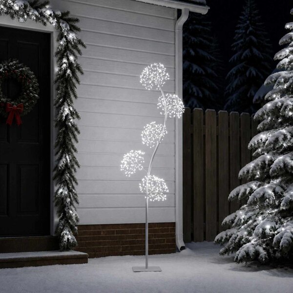 S-alakú LED-es karácsonyfa Fehér 20 x 20 x 175 cm Acél 840 LED