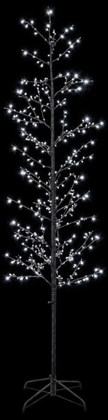Karácsonyi LED-es nyírfa Fekete 47 x 210 cm Acél 567 LED