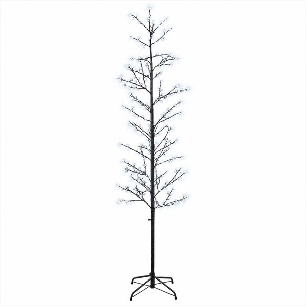 Karácsonyi LED-es nyírfa Fekete 47 x 210 cm Acél 567 LED