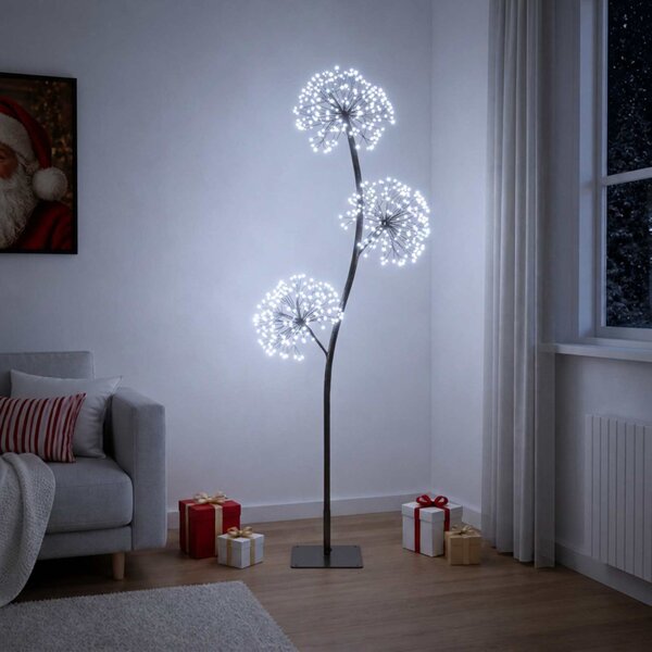 S-alakú LED-es karácsonyfa Fekete 18 x 18 x 120 cm Acél 504 LED